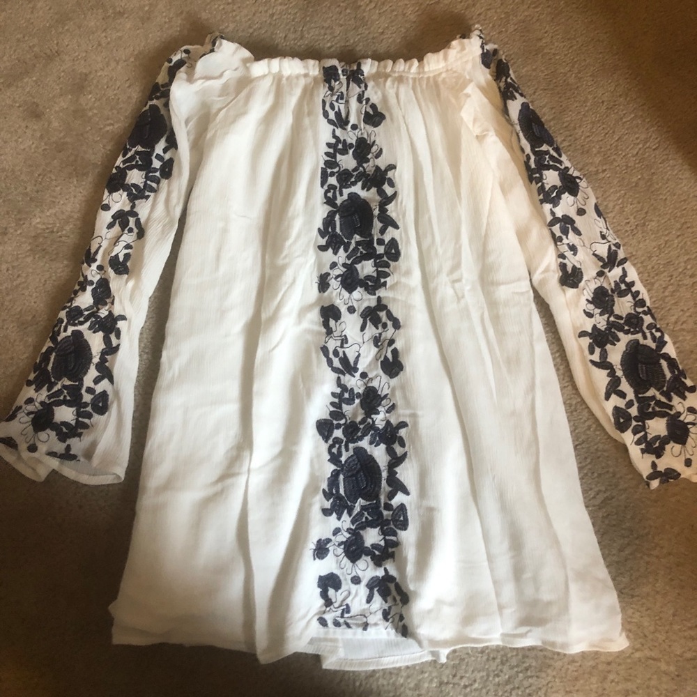 long sleeve off the shoulder dress